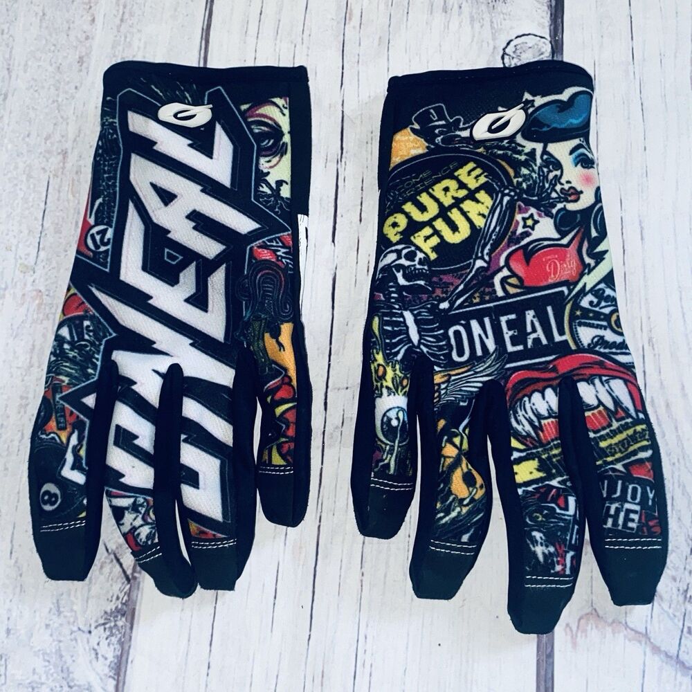 O’Neal Mayhem Crank Gloves XXL 12 Black Multi Motocross MX Dirt Bike Racing